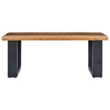 Coffee Table 100x50x40 cm Solid Teak Wood and Polyresin - Side View