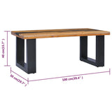 Coffee Table 100x50x40 cm Solid Teak Wood and Polyresin - Low Angle
