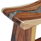 Stool Solid Suar Wood and Polyresin - Rear View