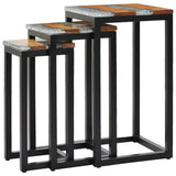 Nesting Tables 3 pcs Solid Teak Wood and Polyresin - Extra Image