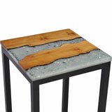 Nesting Tables 3 pcs Solid Teak Wood and Polyresin - 45-Degree Angle