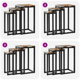 Nesting Tables 3 pcs Solid Teak Wood and Polyresin - Close-Up Angle