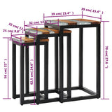 Nesting Tables 3 pcs Solid Teak Wood and Polyresin - Extra Image