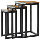 Nesting Tables 3 pcs Solid Teak Wood and Polyresin - Extra Image
