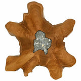 Coffee Table 70x45 cm Solid Teak Wood and Polyresin - Side View