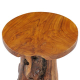 Coffee Table 40x40 cm Solid Teak Wood - Side View