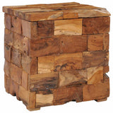 Storage Stool Solid Teak Wood - Low Angle