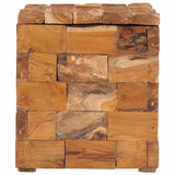 Storage Stool Solid Teak Wood - Top-Down View