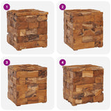 Storage Stool Solid Teak Wood - 45-Degree Angle