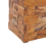 Storage Stool Solid Teak Wood - Close-Up Angle