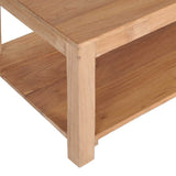 Coffee Table 100x50x40 cm Solid Teak Wood - Top-Down View