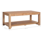 Coffee Table 100x50x40 cm Solid Teak Wood - 45-Degree Angle