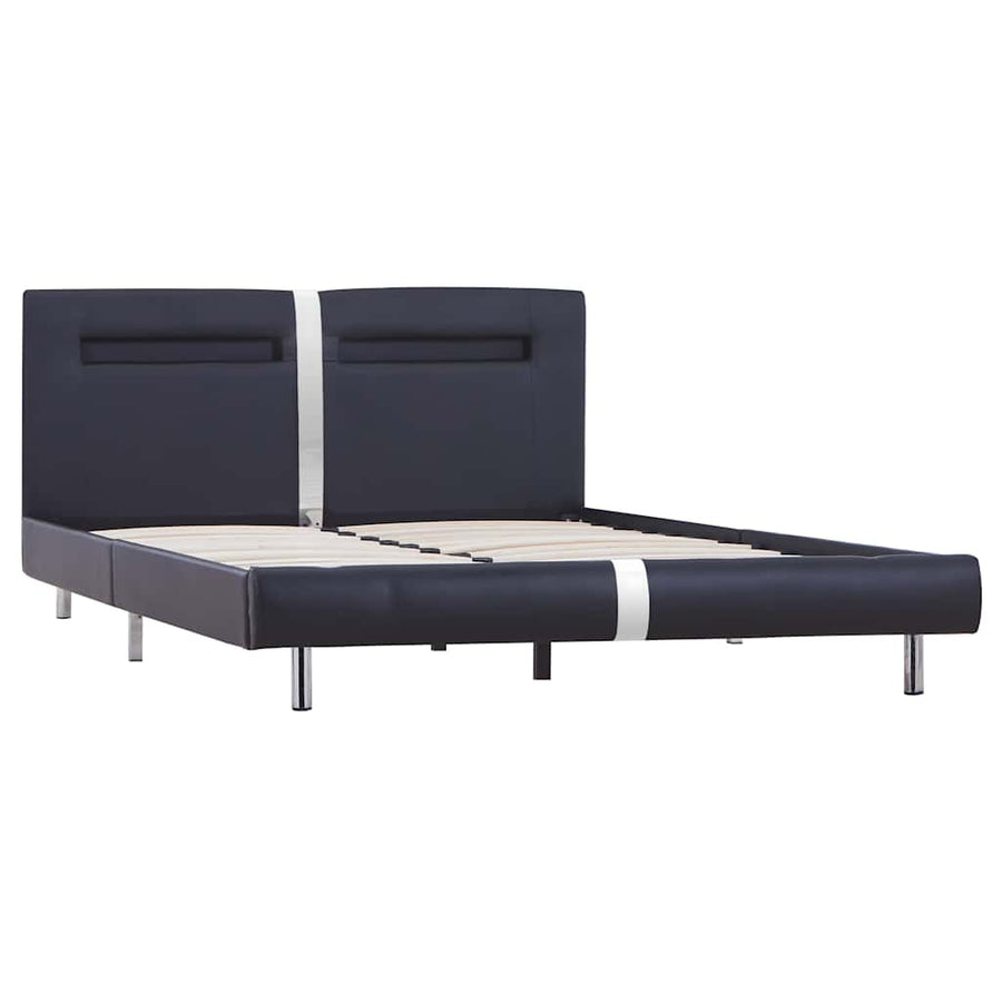 Bed Frame with LED without Mattress Black King Single