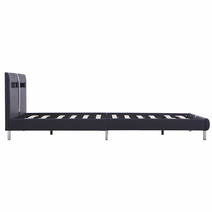 Bed Frame with LED without Mattress Black King Single