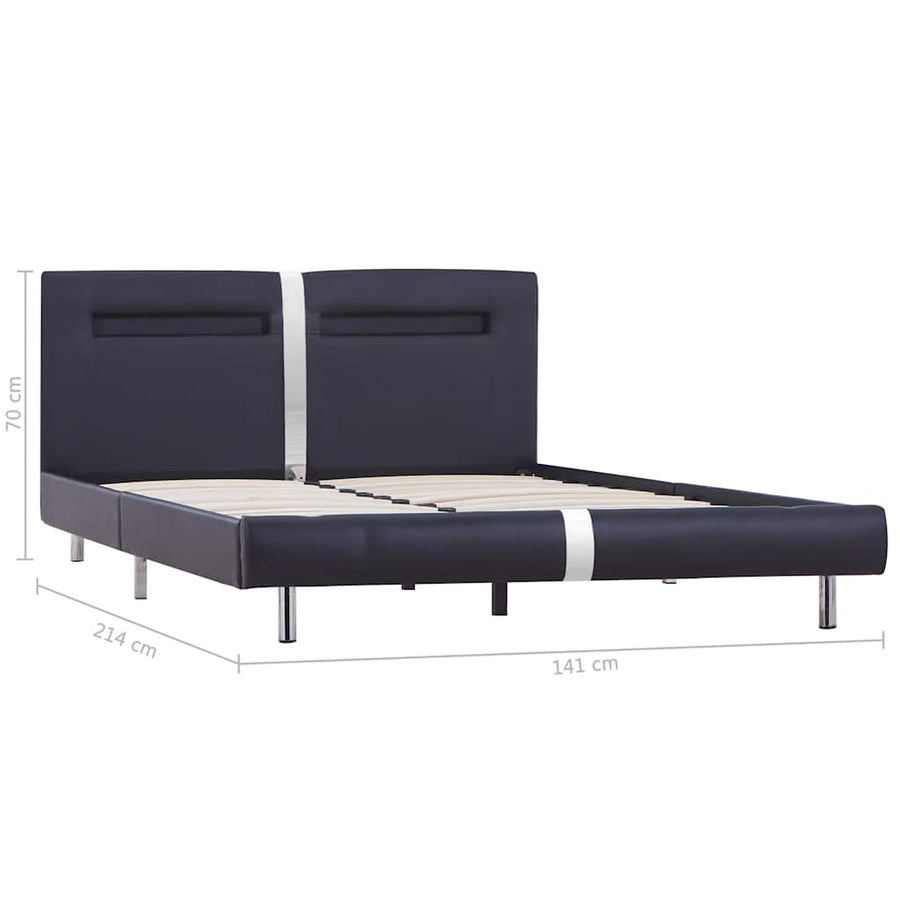 Bed Frame with LED without Mattress Black King Single