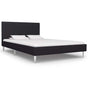 Bed Frame without Mattress Black Fabric Double