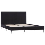 Bed Frame without Mattress Black Fabric Double