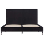 Bed Frame without Mattress Black Fabric Double