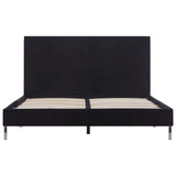 Bed Frame without Mattress Black Fabric Double - Side View