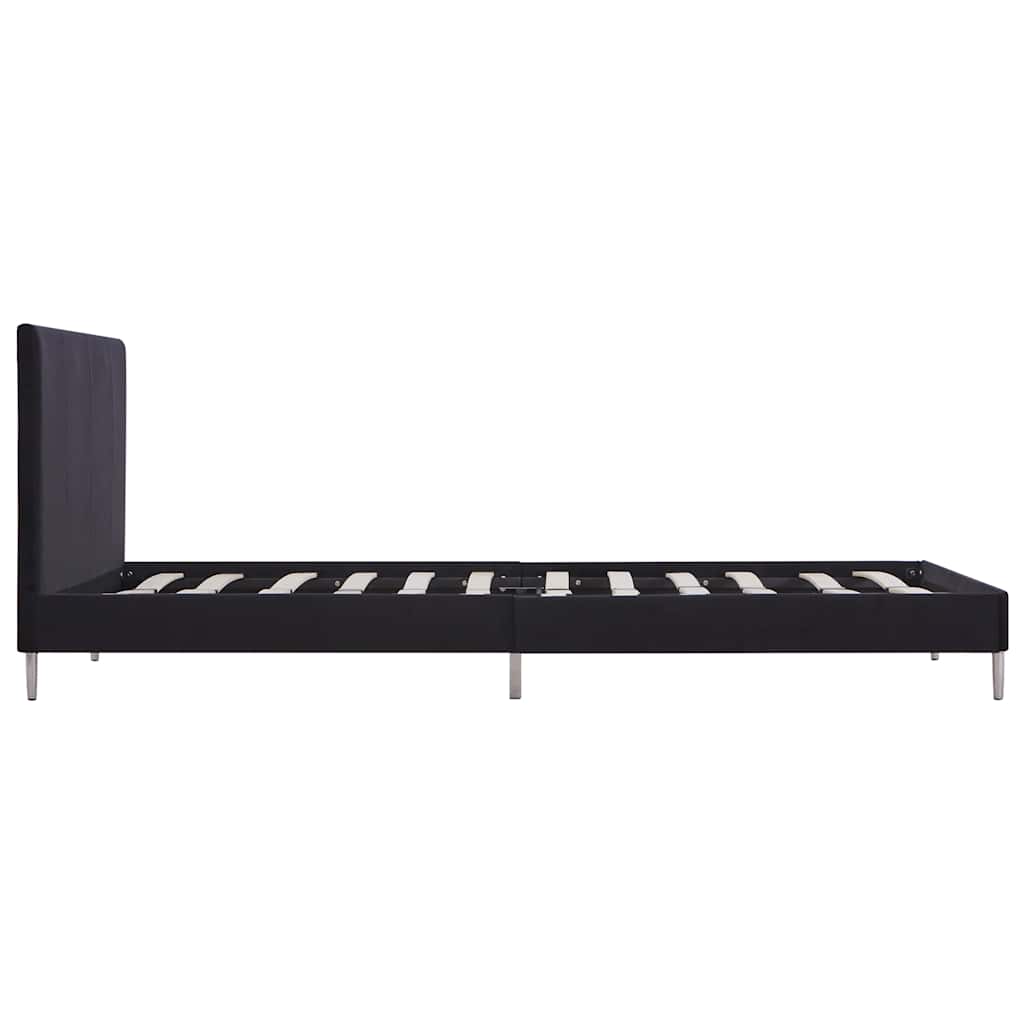 Bed Frame without Mattress Black Fabric Double