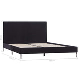 Bed Frame without Mattress Black Fabric Double