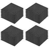 Fall Protection Tiles 24 pcs Rubber 50x50x3 cm Black - Front View