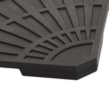 Umbrella Weight Plates 4 pcs Black Fan-shaped 56 kg - Rear View