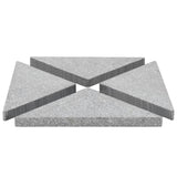 Umbrella Weight Plates 4 pcs Grey Granite Triangular 60 kg - Front View