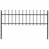 Garden Fence with Spear Top Steel 1.8 m Black