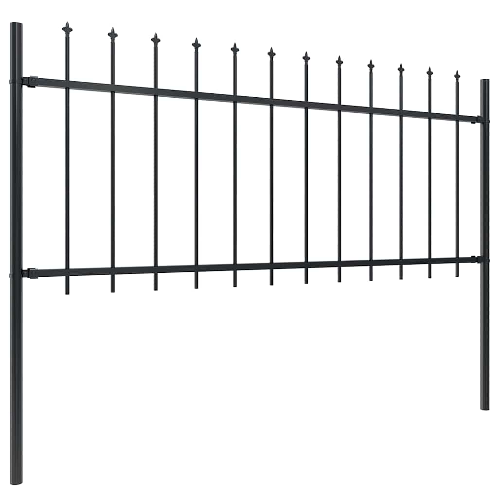Garden Fence Woerden with Spear Top Steel 181x80 cm Black