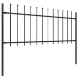 Garden Fence Woerden with Spear Top Steel 181x80 cm Black