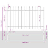 Garden Fence Woerden with Spear Top Steel 181x80 cm Black