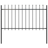 Garden Fence Woerden with Spear Top Steel 181x100 cm Black