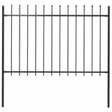 Garden Fence with Spear Top Steel 181x120 cm Black