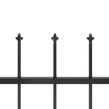 Garden Fence with Spear Top Steel 181x120 cm Black - Top-Down View