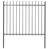 Garden Fence Woerden with Spear Top Steel 181x150 cm Black