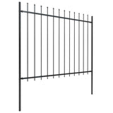 Garden Fence Woerden with Spear Top Steel 181x150 cm Black