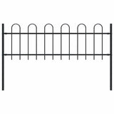 Garden Fence BOXTEL with Hoop Top Steel 181x60 cm Black