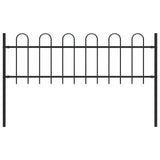 Garden Fence with Hoop Top Steel 1.8 m Black