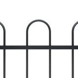 Garden Fence BOXTEL with Hoop Top Steel 181x60 cm Black