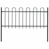 Garden Fence BOXTEL with Hoop Top Steel 181x80 cm Black