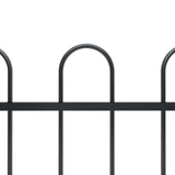 Garden Fence BOXTEL with Hoop Top Steel 181x80 cm Black
