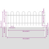 Garden Fence BOXTEL with Hoop Top Steel 181x80 cm Black - 45-Degree Angle