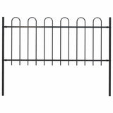 Garden Fence BOXTEL with Hoop Top Steel 181x100 cm Black