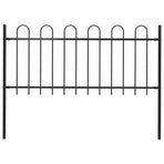 Garden Fence "Boxtel" with Hoop Top Steel 170x100 cm Black