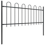 Garden Fence BOXTEL with Hoop Top Steel 181x100 cm Black