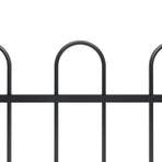 Garden Fence "Boxtel" with Hoop Top Steel 170x100 cm Black