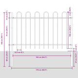 Garden Fence BOXTEL with Hoop Top Steel 181x100 cm Black