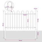 Garden Fence "Boxtel" with Hoop Top Steel 170x100 cm Black