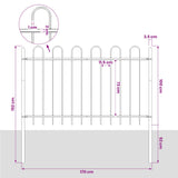 Garden Fence "Boxtel" with Hoop Top Steel 170x100 cm Black